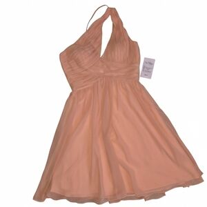 DaVinci Peach Halter Formal Dress